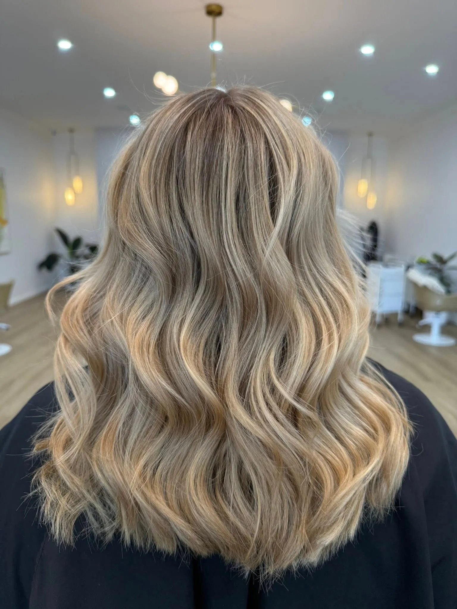 Blonde balayage waves after hair treatment at Ergo and Mane salon in Bridgewater near Bendigo