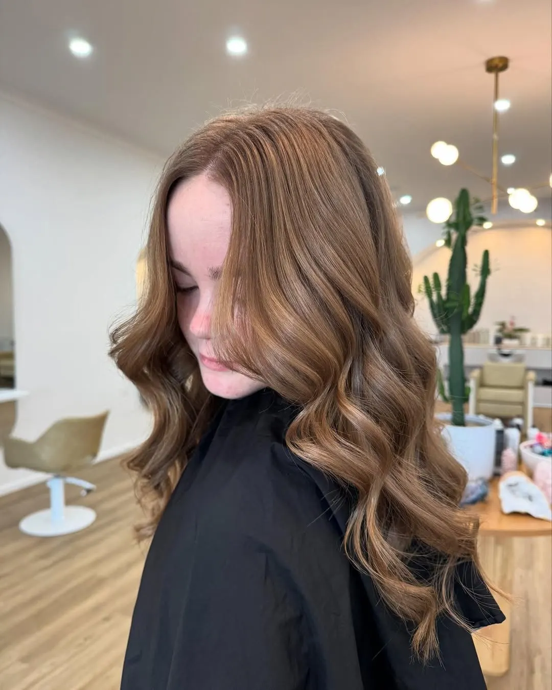 Brunette blow wave with soft waves and volume at Ergo and Mane hair salon in Bridgewater near Bendigo
