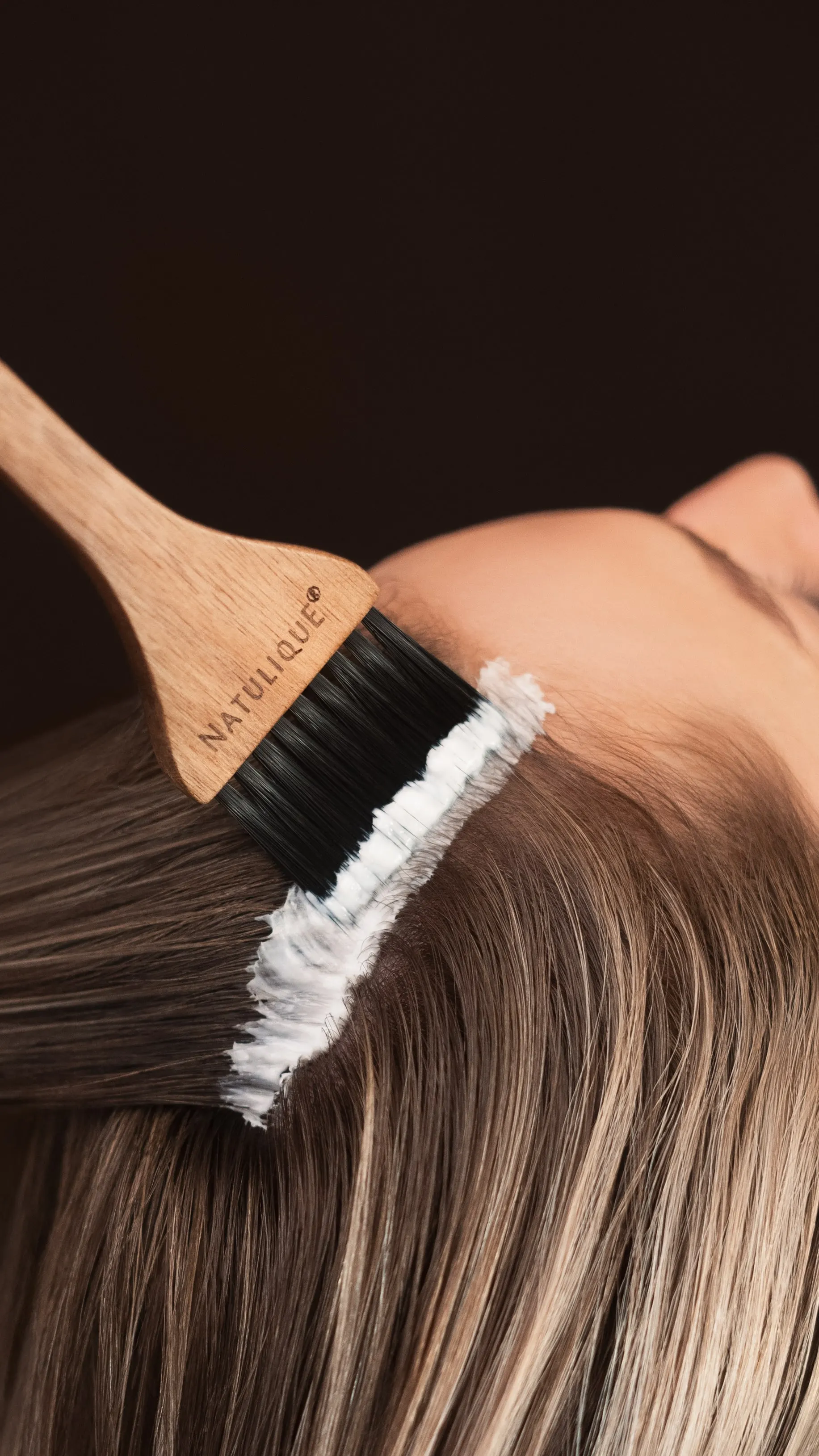 NATULIQUE organic scalp treatment applied with a brush during a Scandinavian head spa at Ergo and Mane near Bendigo