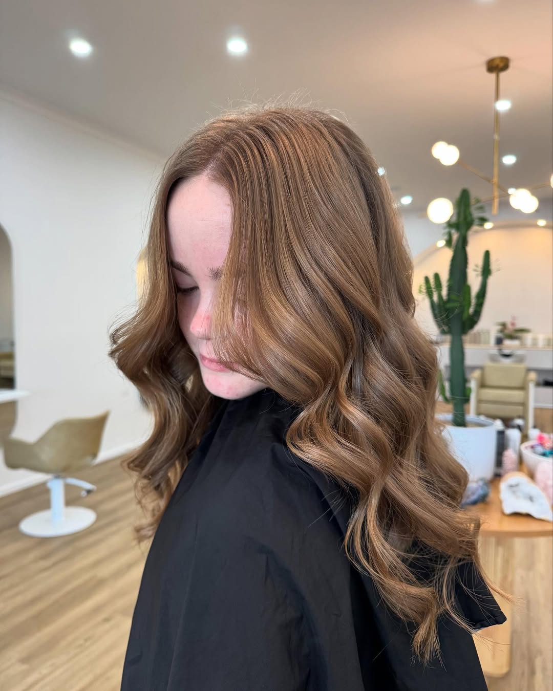 Brunette blow wave with soft waves and volume at Ergo and Mane hair salon in Bridgewater near Bendigo